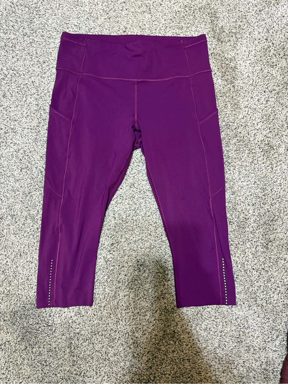 lululemon athletica Purple Capri Leggings with Reflective Dots
